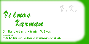 vilmos karman business card